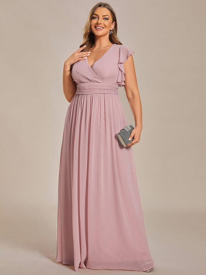 Elegant Open Back Long Chiffon Bridesmaid Dress - Elena Harper