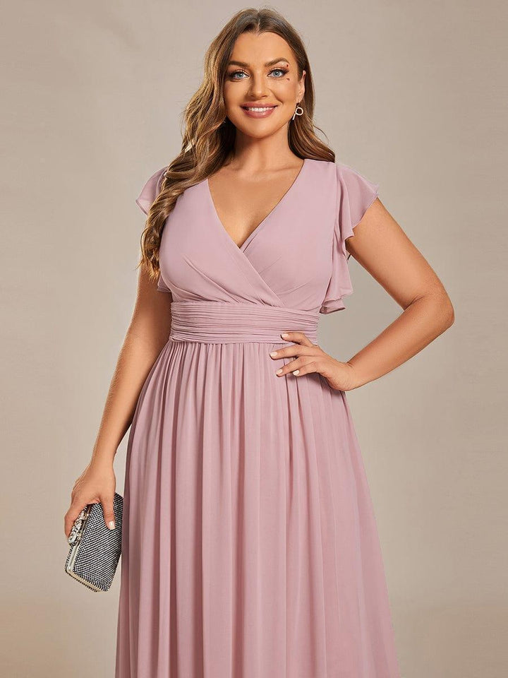 Elegant Open Back Long Chiffon Bridesmaid Dress - Elena Harper