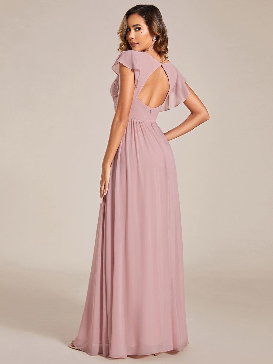 Elegant Open Back Long Chiffon Bridesmaid Dress - Elena Harper