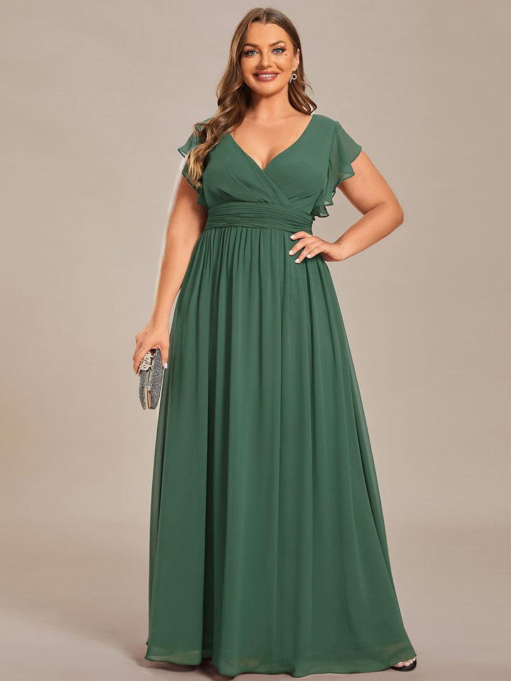 Elegant Open Back Long Chiffon Bridesmaid Dress - Elena Harper