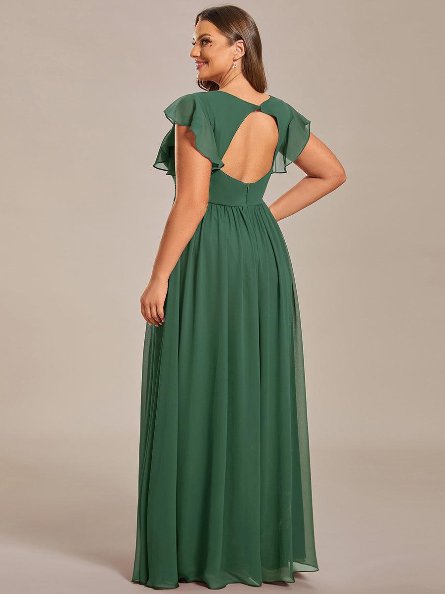 Elegant Open Back Long Chiffon Bridesmaid Dress - Elena Harper