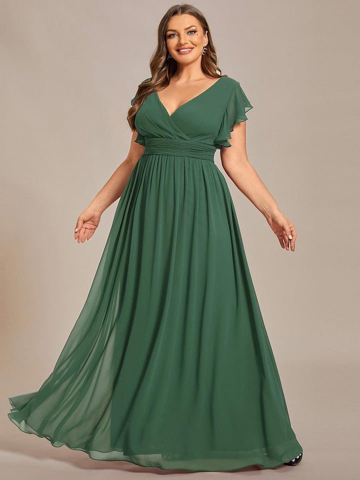 Elegant Open Back Long Chiffon Bridesmaid Dress - Elena Harper