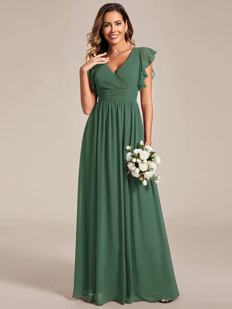 Elegant Open Back Long Chiffon Bridesmaid Dress - Elena Harper