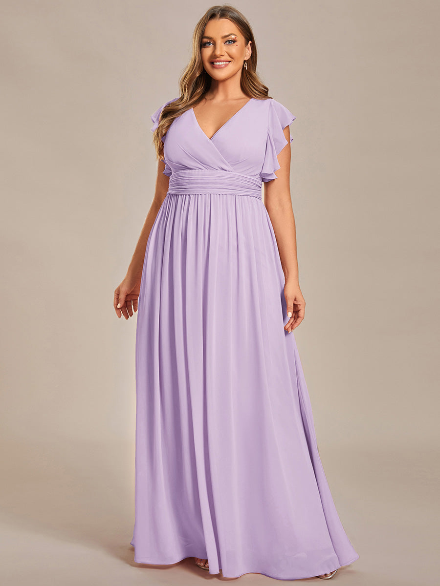 Elegant Open Back Long Chiffon Bridesmaid Dress - Elena Harper