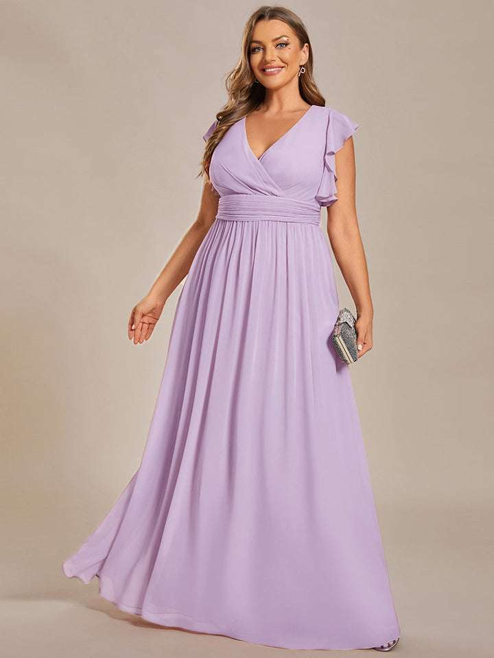Elegant Open Back Long Chiffon Bridesmaid Dress - Elena Harper