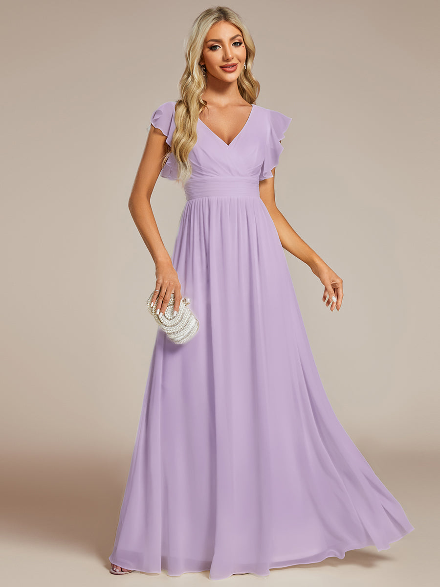 Elegant Open Back Long Chiffon Bridesmaid Dress - Elena Harper