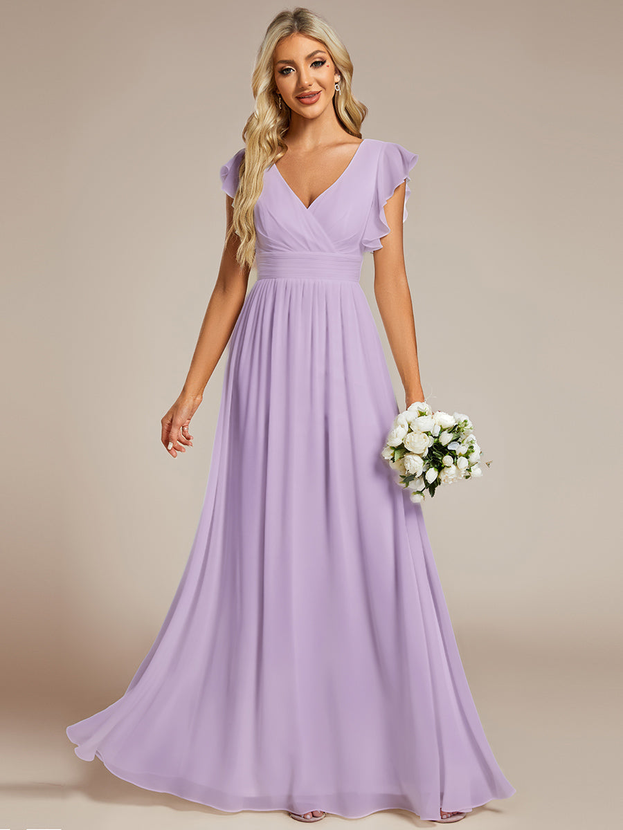Elegant Open Back Long Chiffon Bridesmaid Dress - Elena Harper