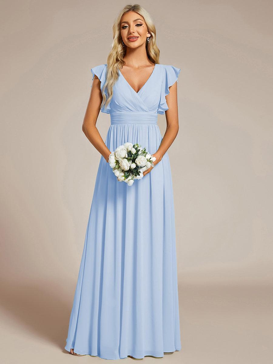 Elegant Open Back Long Chiffon Bridesmaid Dress - Elena Harper