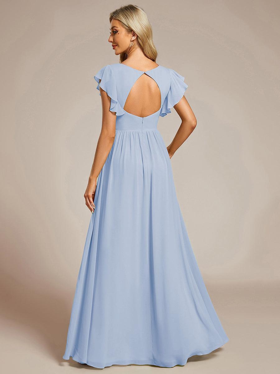 Elegant Open Back Long Chiffon Bridesmaid Dress - Elena Harper