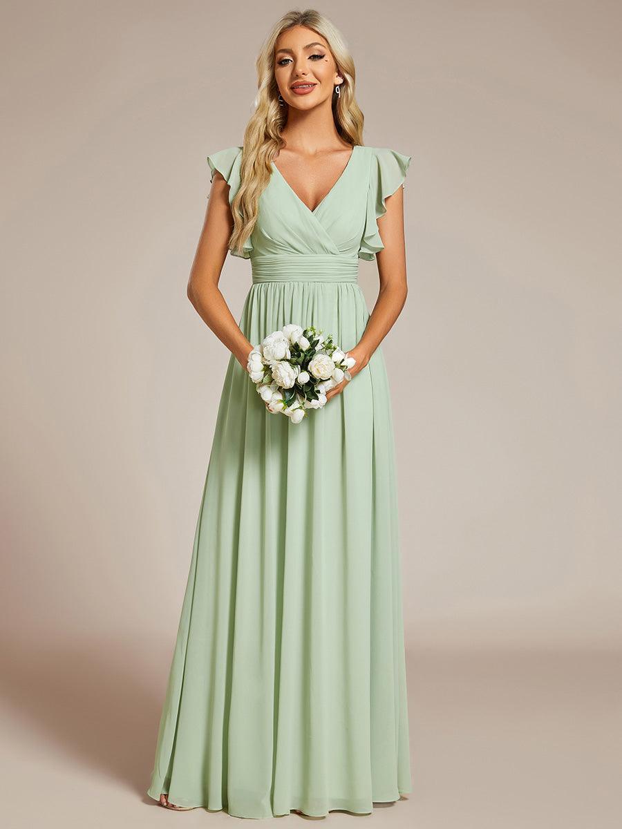 Elegant Open Back Long Chiffon Bridesmaid Dress - Elena Harper