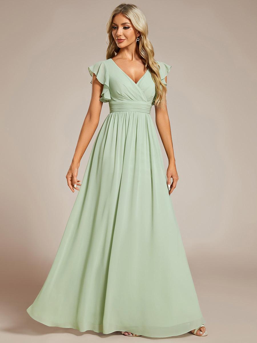 Elegant Open Back Long Chiffon Bridesmaid Dress - Elena Harper