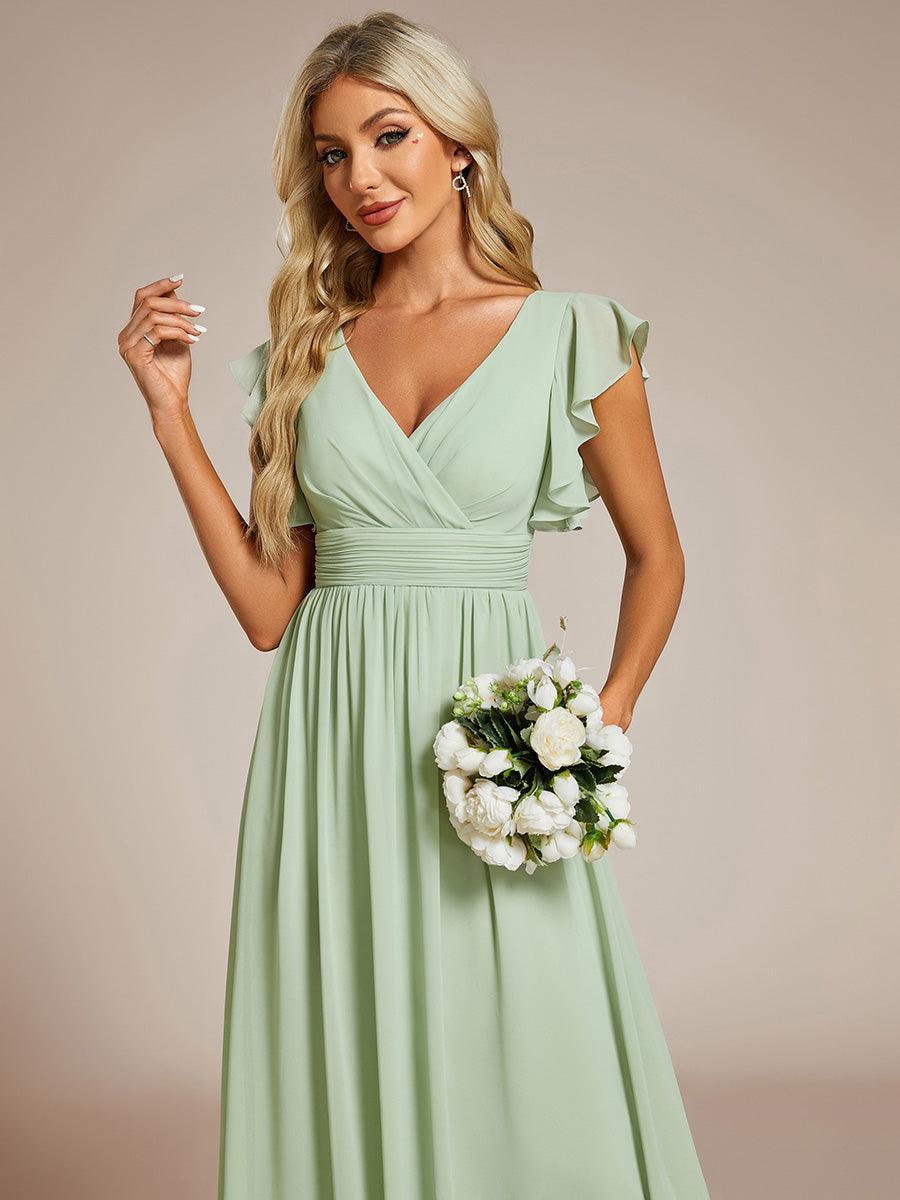 Elegant Open Back Long Chiffon Bridesmaid Dress - Elena Harper