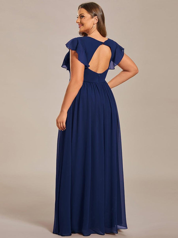 Elegant Open Back Long Chiffon Bridesmaid Dress - Elena Harper