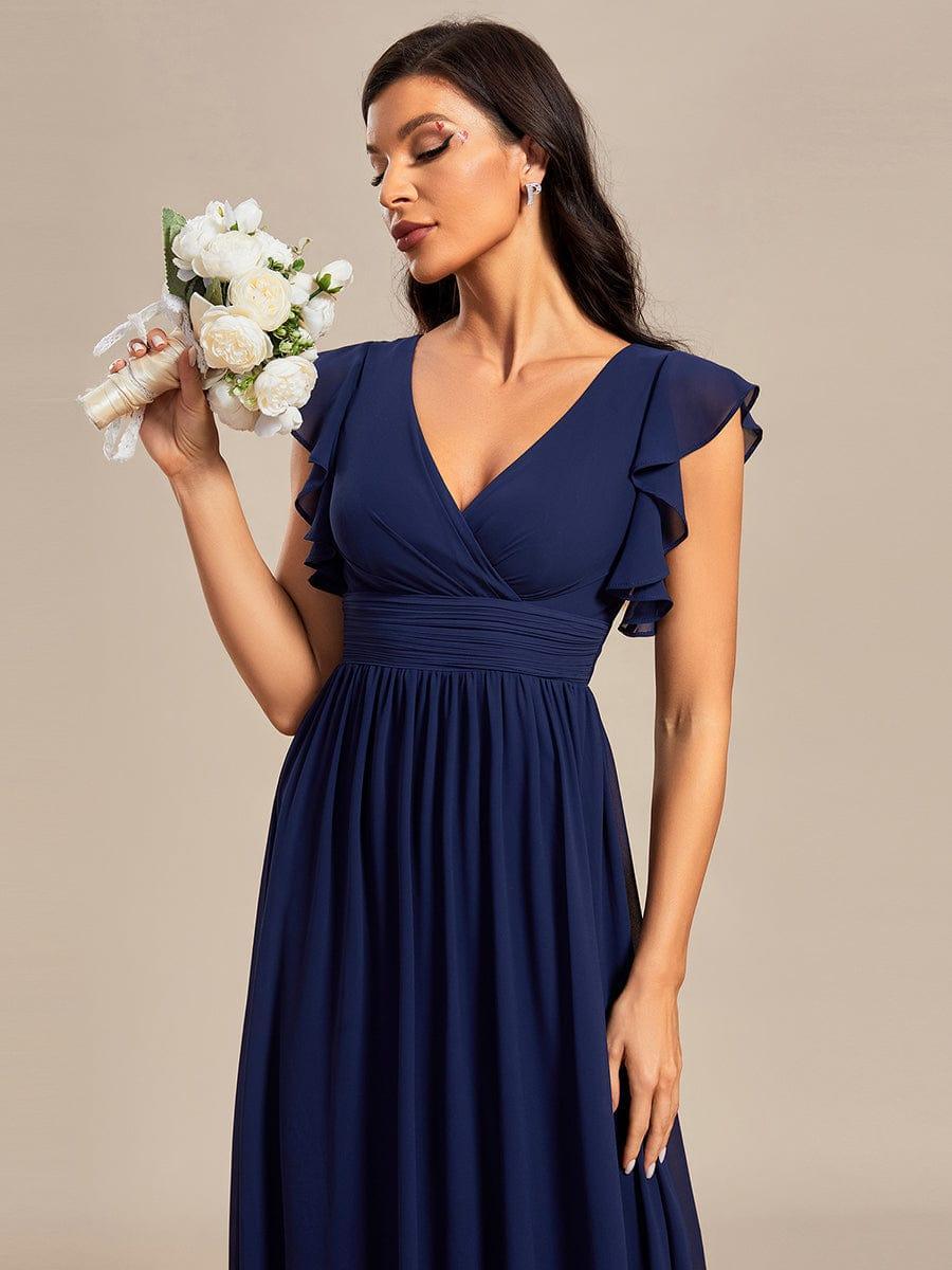 Elegant Open Back Long Chiffon Bridesmaid Dress - Elena Harper