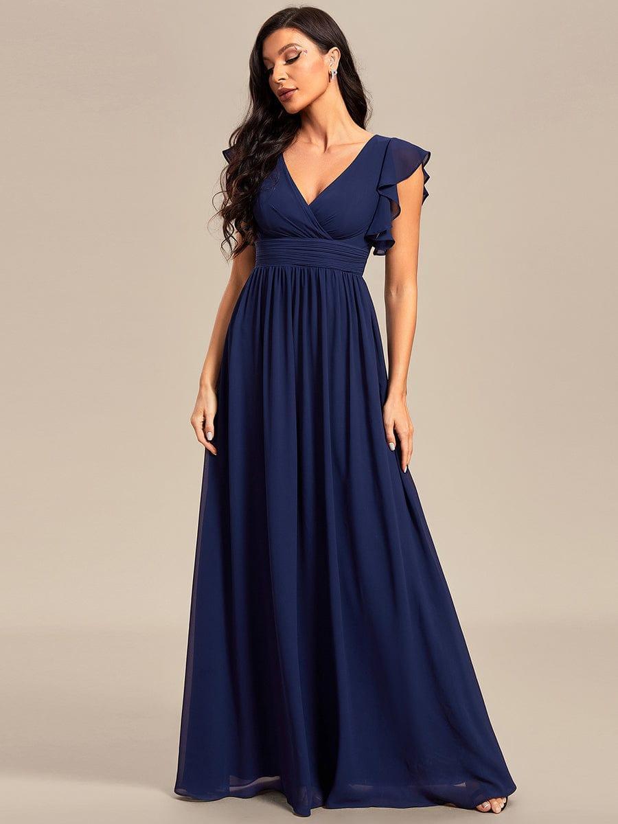 Elegant Open Back Long Chiffon Bridesmaid Dress - Elena Harper