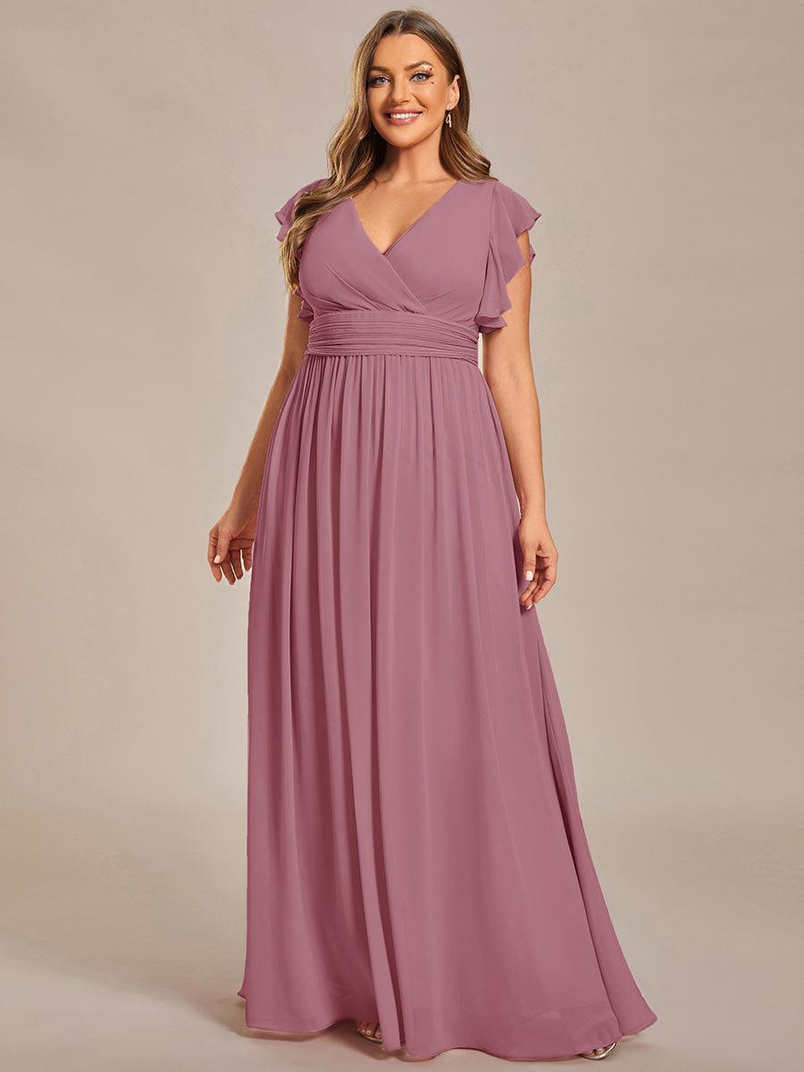 Elegant Open Back Long Chiffon Bridesmaid Dress - Elena Harper