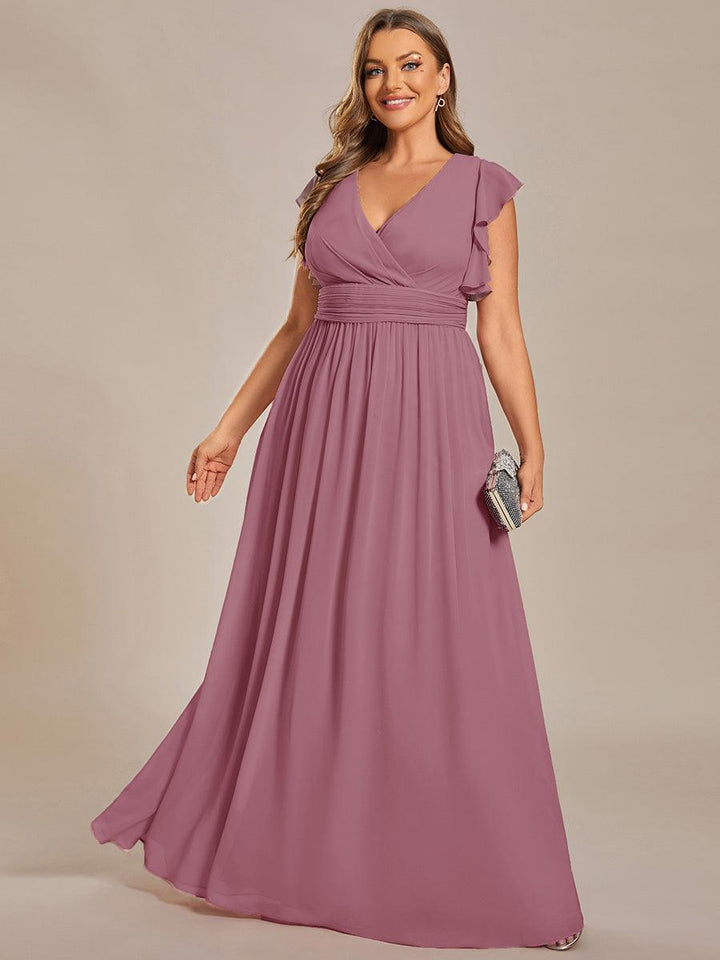Elegant Open Back Long Chiffon Bridesmaid Dress - Elena Harper