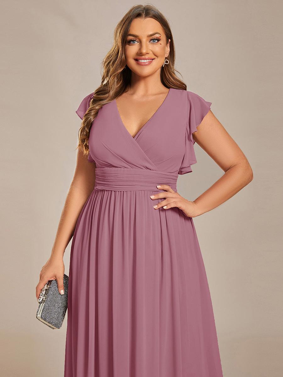 Elegant Open Back Long Chiffon Bridesmaid Dress - Elena Harper