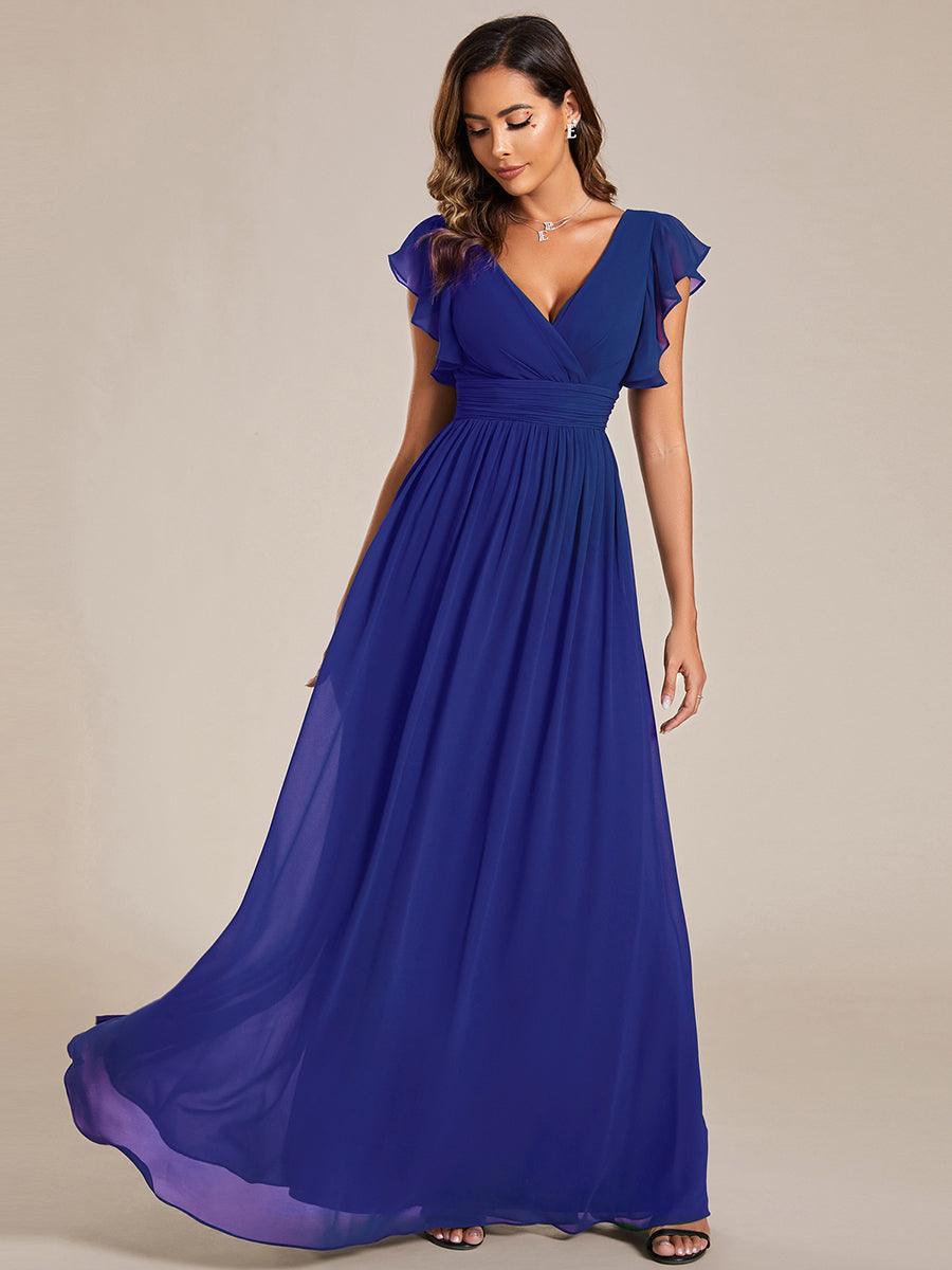 Elegant Open Back Long Chiffon Bridesmaid Dress - Elena Harper
