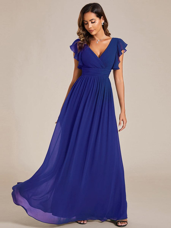 Elegant Open Back Long Chiffon Bridesmaid Dress - Elena Harper
