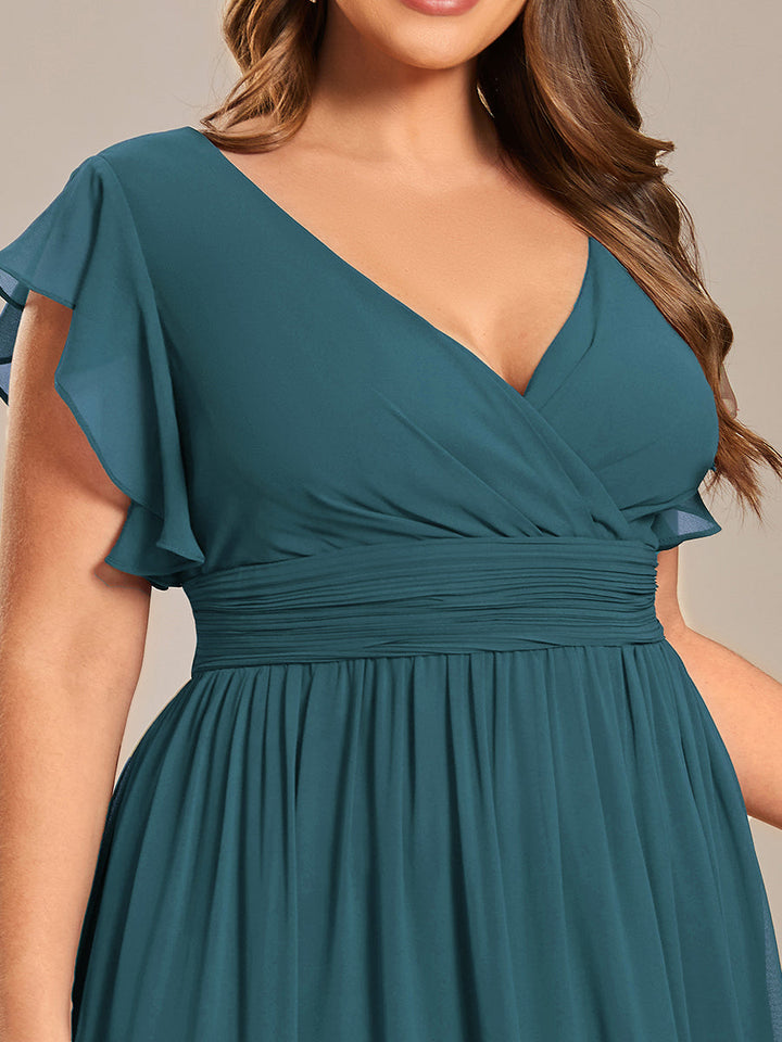 Elegant Open Back Long Chiffon Bridesmaid Dress - Elena Harper