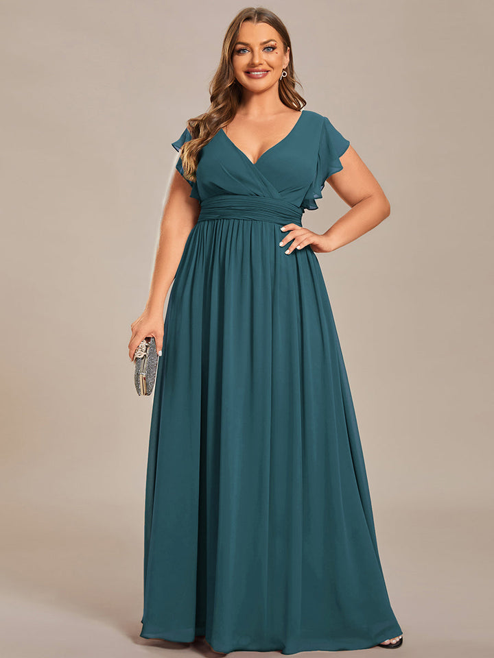 Elegant Open Back Long Chiffon Bridesmaid Dress - Elena Harper