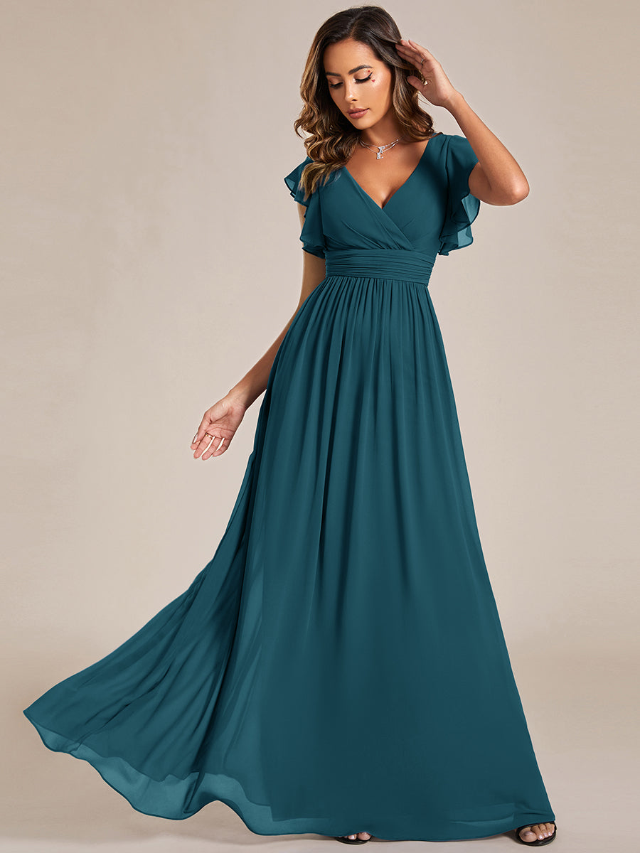 Elegant Open Back Long Chiffon Bridesmaid Dress - Elena Harper