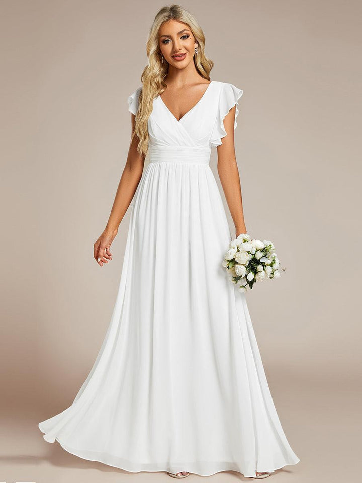 Elegant Open Back Long Chiffon Bridesmaid Dress - Elena Harper