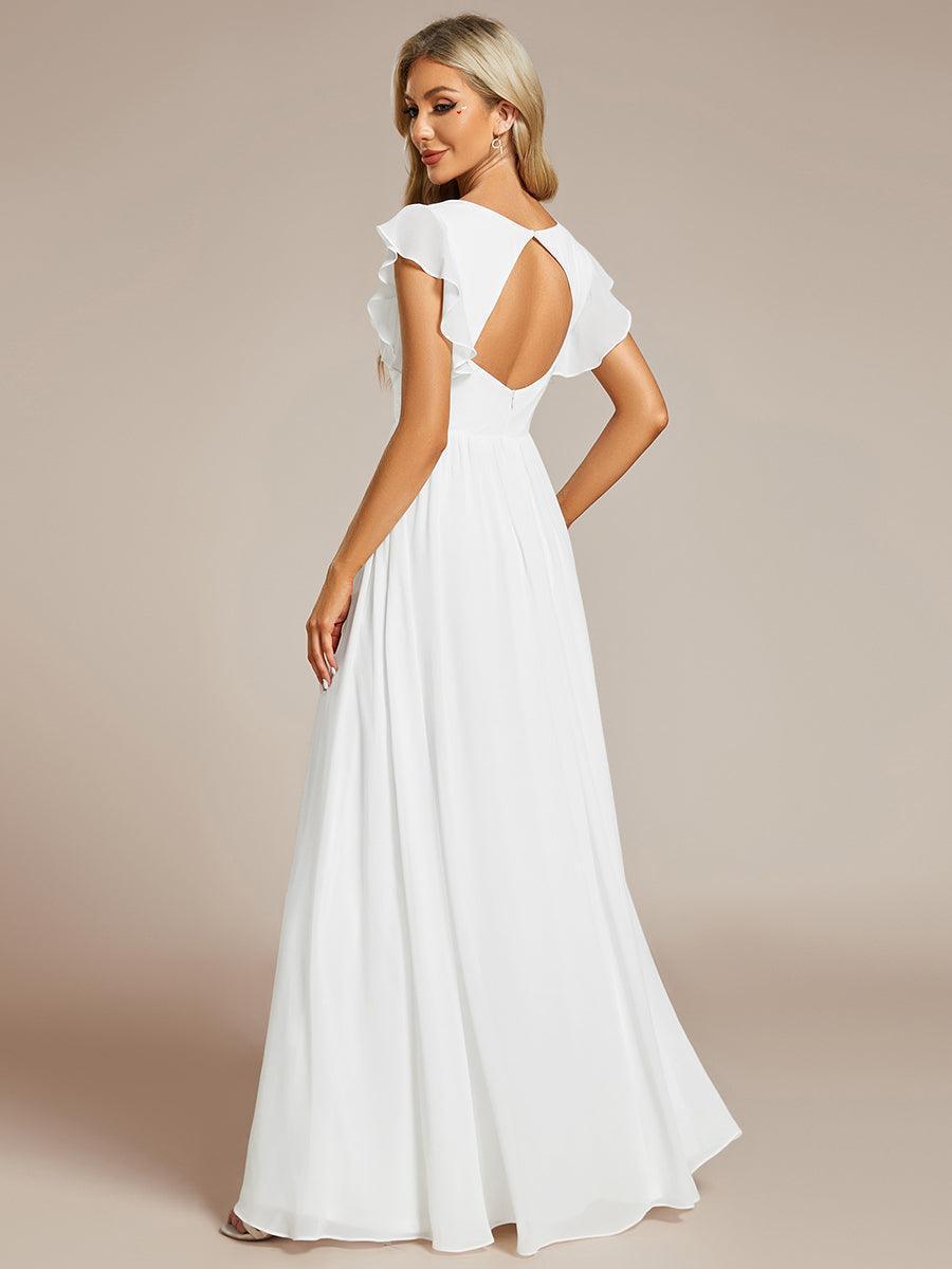 Elegant Open Back Long Chiffon Bridesmaid Dress - Elena Harper