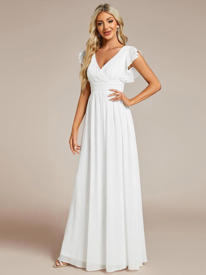 Elegant Open Back Long Chiffon Bridesmaid Dress - Elena Harper