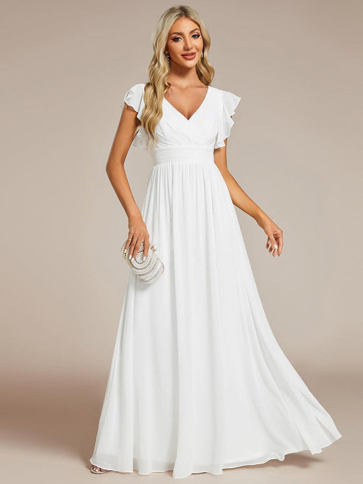 Elegant Open Back Long Chiffon Bridesmaid Dress - Elena Harper