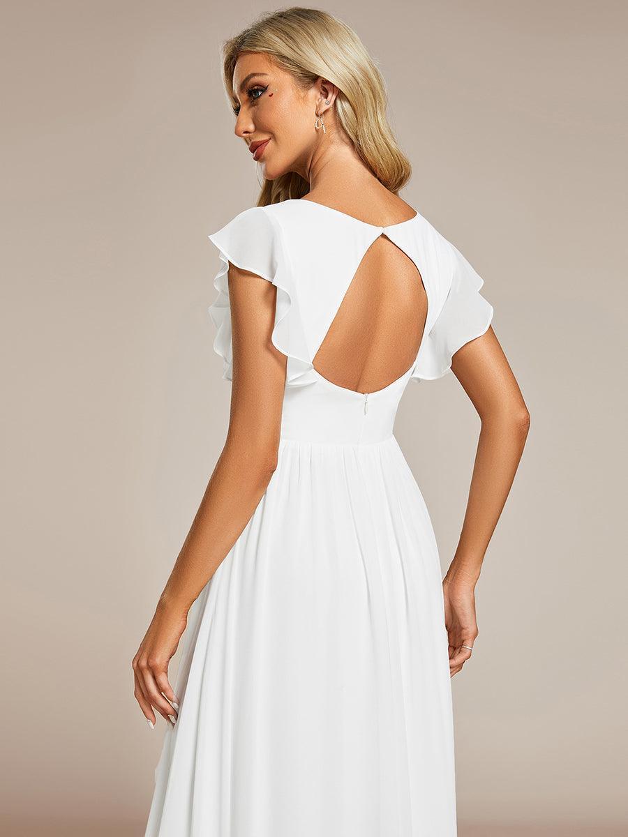 Elegant Open Back Long Chiffon Bridesmaid Dress - Elena Harper