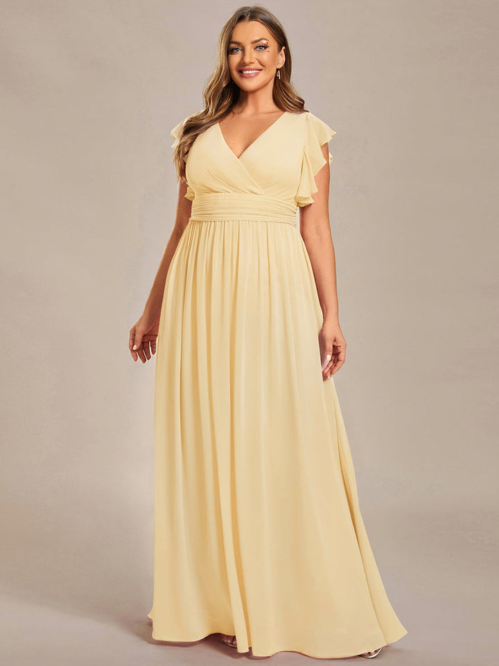Elegant Open Back Long Chiffon Bridesmaid Dress - Elena Harper