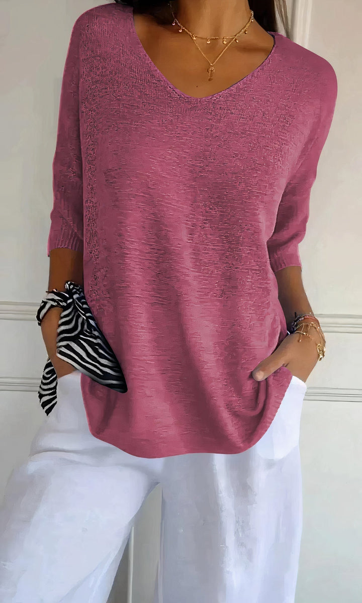 EVI - Knit Top with V-Neck