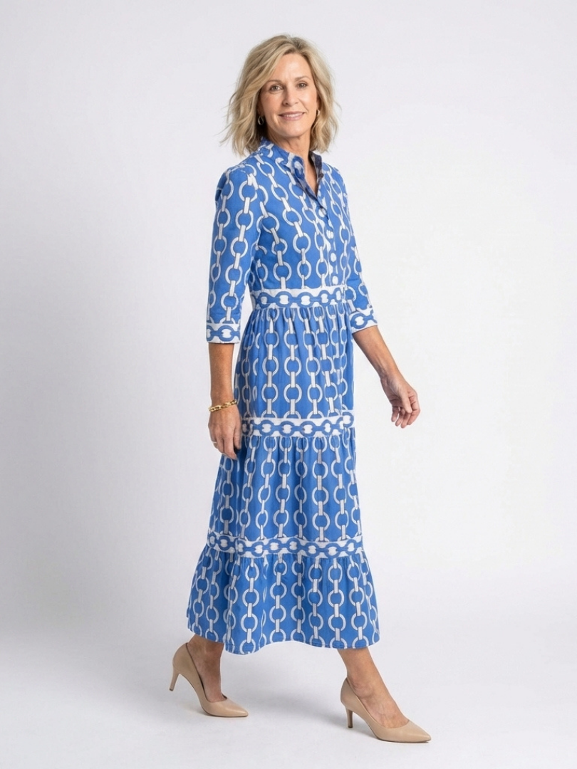 Ysolde™  |  Chain Pattern Midi Dress