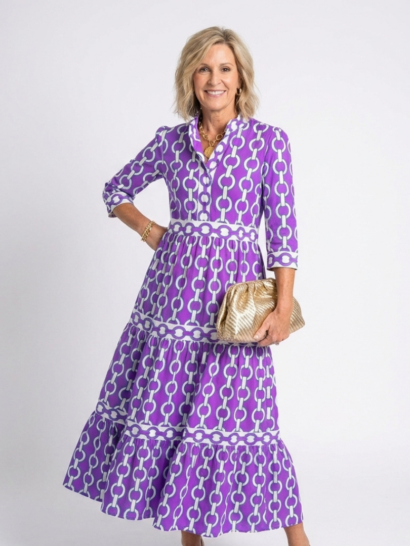 Ysolde™  |  Chain Pattern Midi Dress