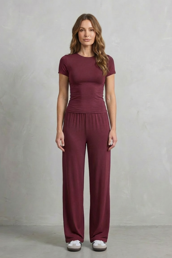 Women's Fitted Top and Wide-Leg Trouser Co-ord Set Felisande - Elena Harper