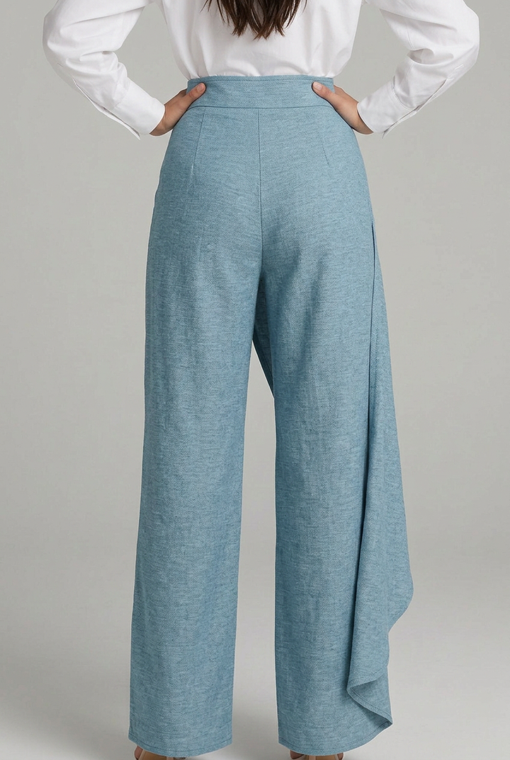 Elara | Elegant High-Waisted Wrap Wide-Leg Pants