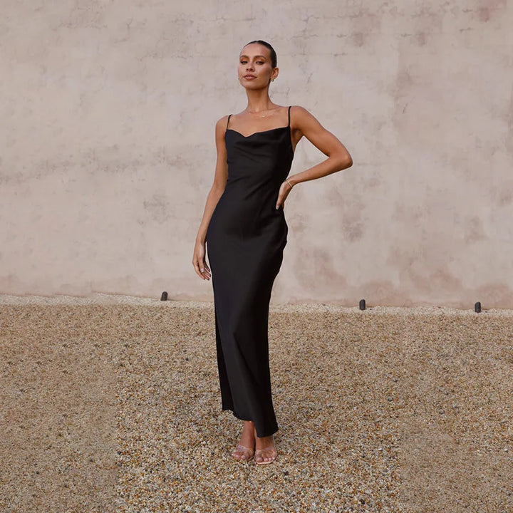 Women's Elegant Open Back Maxi Dress for Special Occasions