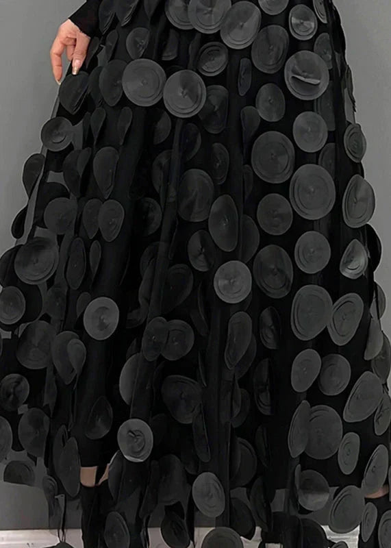 Skirt with Polka Dots and Flowing Cut Fleur, view 4 - Elena Harper