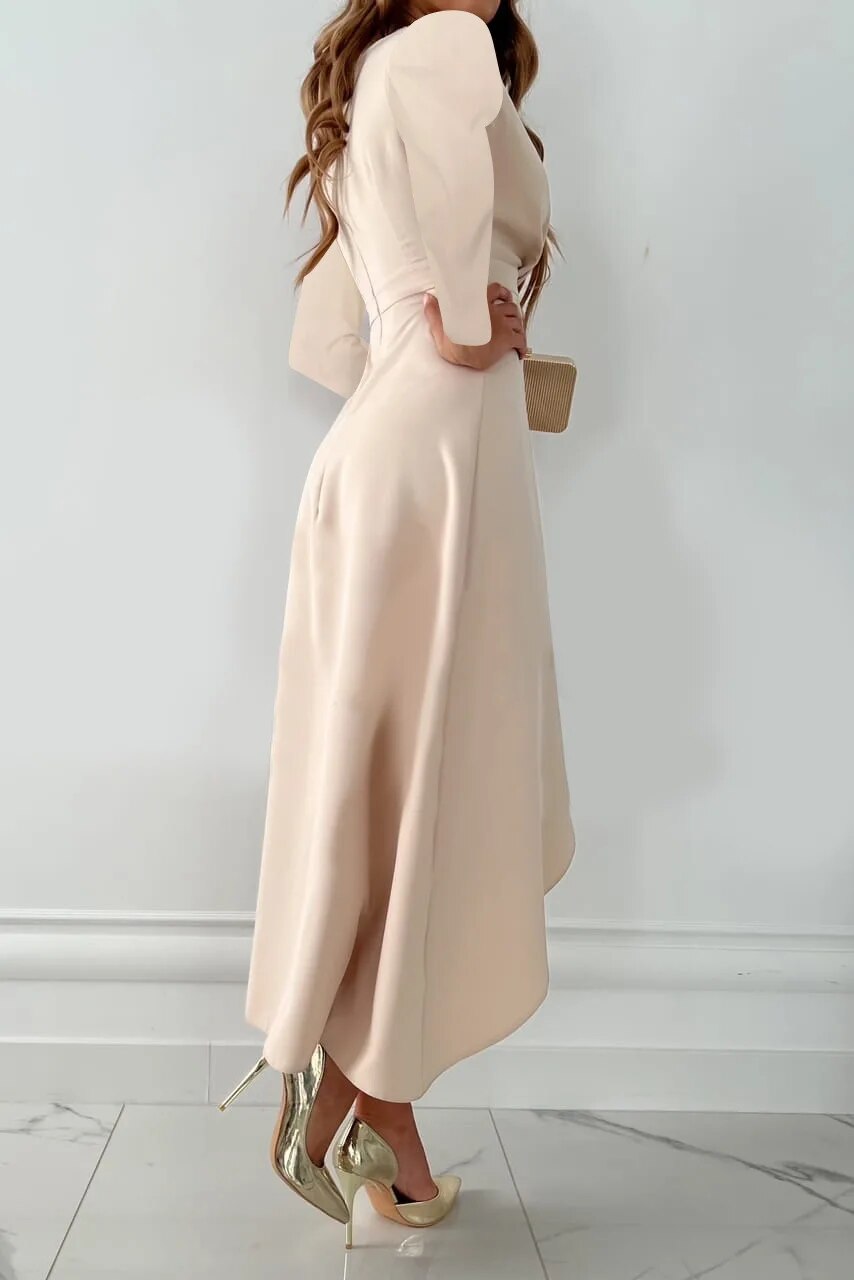 Renate | Women's Midi Sheath Dress with V-Neck and Slit