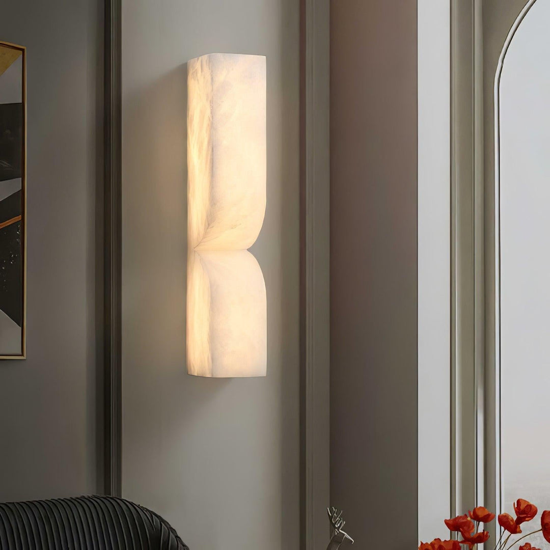 Alabaster Wall Lamp with Dimmable LED Lighting