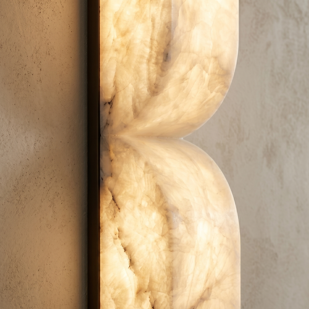 Alabaster Wall Lamp with Dimmable LED Lighting