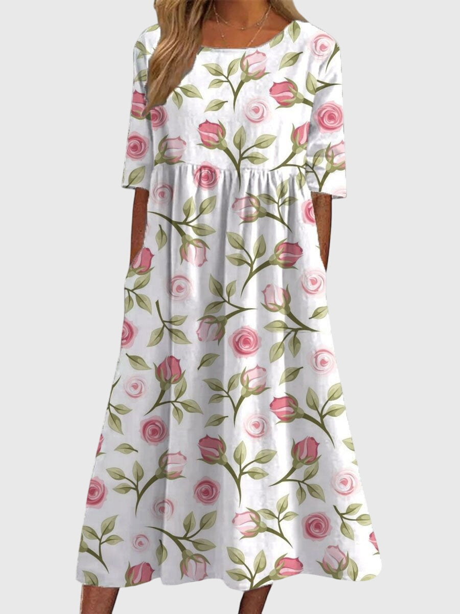 Ladies' Dress with Embroidery Detail and Soft, Flattering Fit