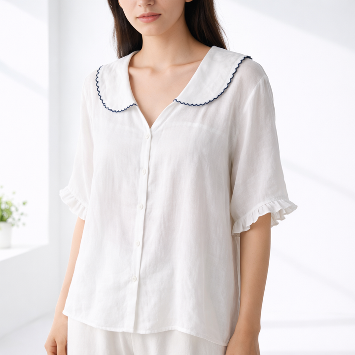 PETER PAN COLLAR BLOUSE FOR WOMEN