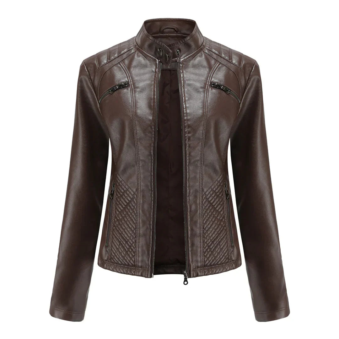 Faux Leather Biker Jacket for Women