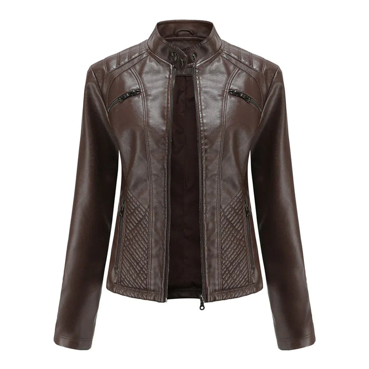 Faux Leather Biker Jacket for Women