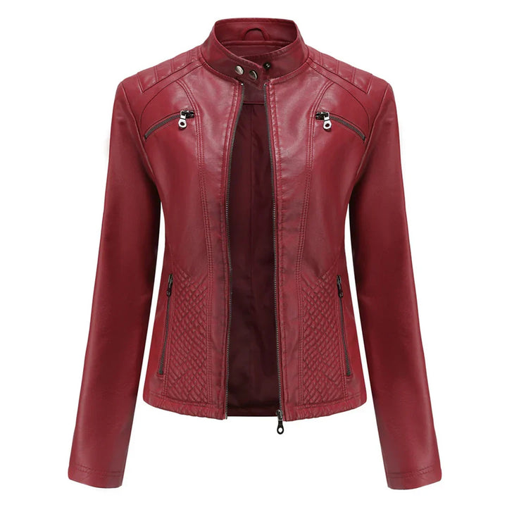 Faux Leather Biker Jacket for Women