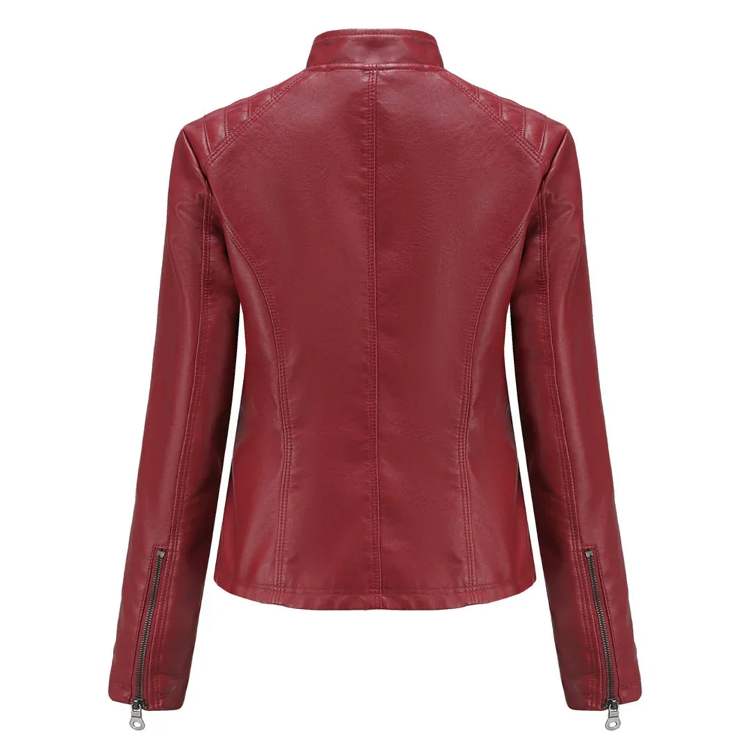 Faux Leather Biker Jacket for Women