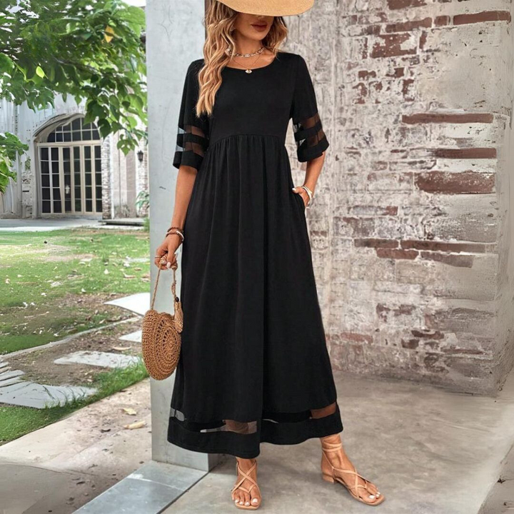 Women's Elegant Maxi Dress with Tummy-Flattering Design